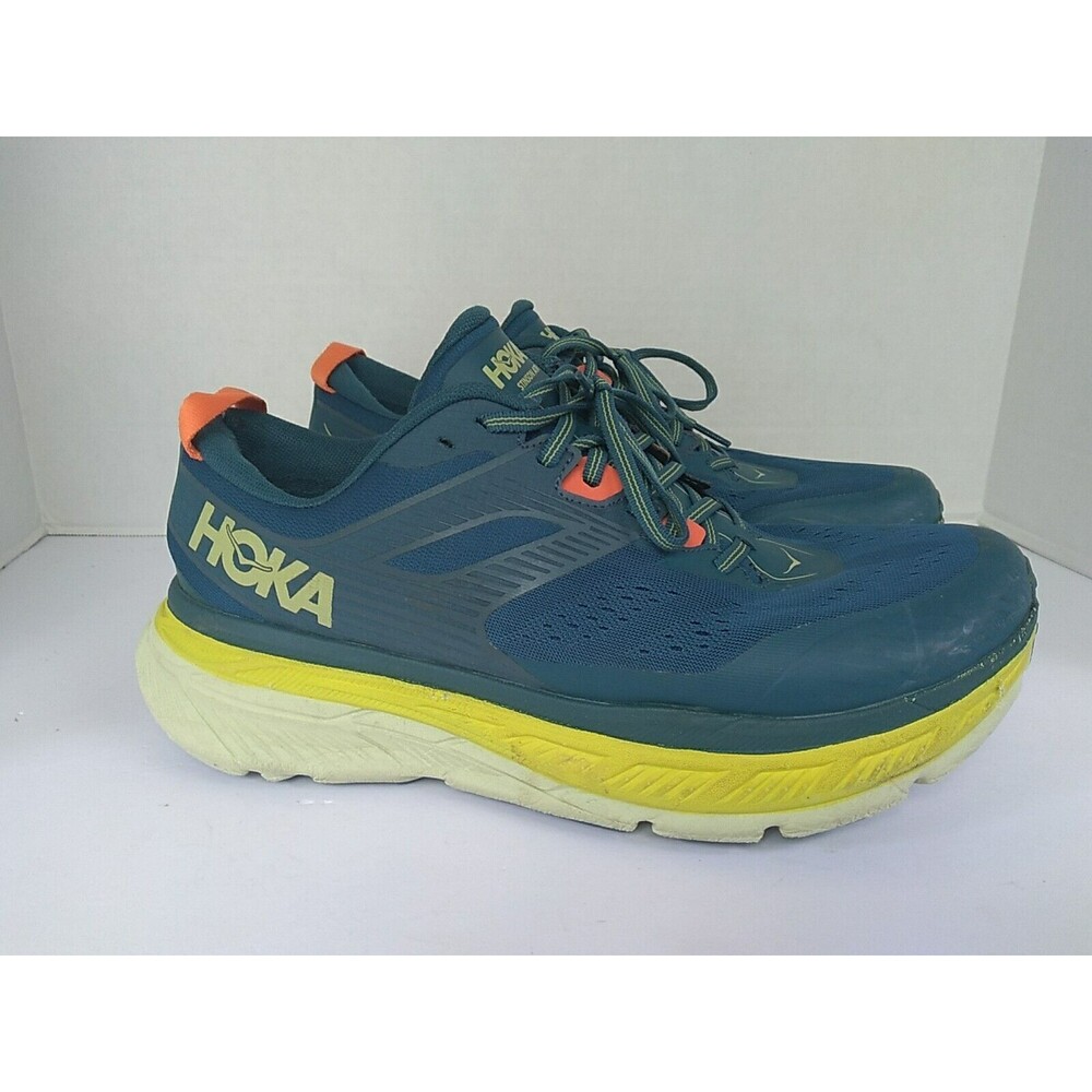 HOKA Running‎ Shoes Athletic Sneakers Cushioned Performance Training Blue Yellow